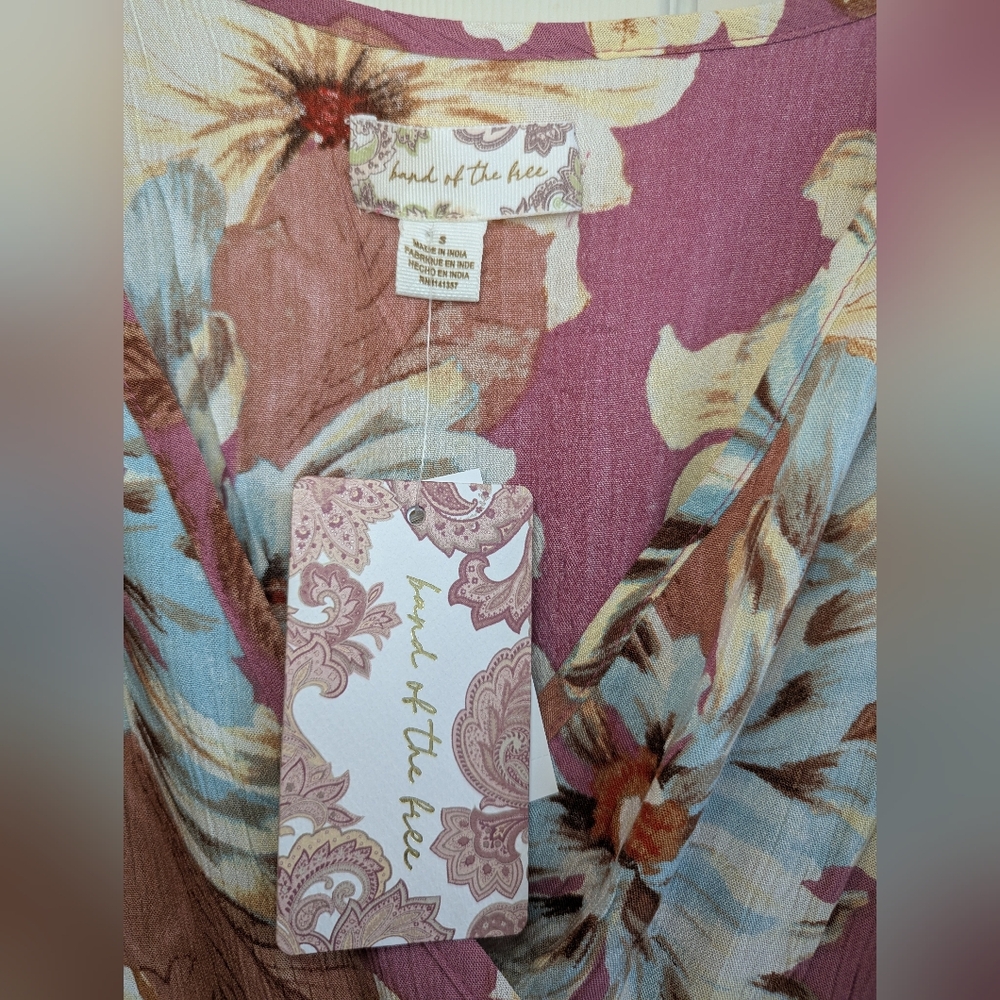 Band of the Free Liza Mauve Floral Wrap Maxi Dress NWT - Picture 9 of 11